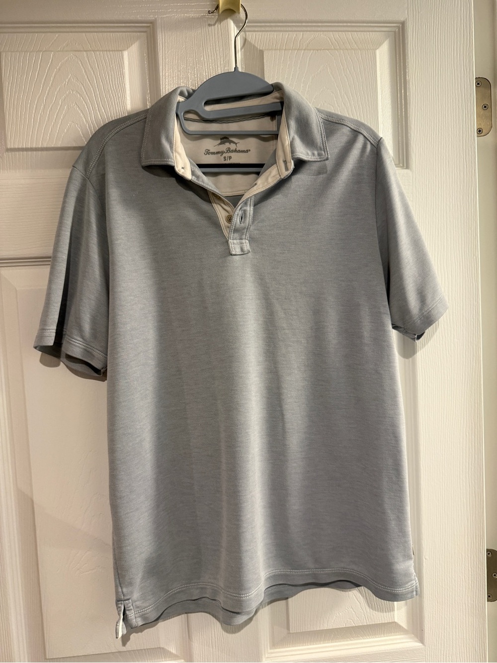 Tommy Bahama Men's Light Blueish Gray Polo Shirt